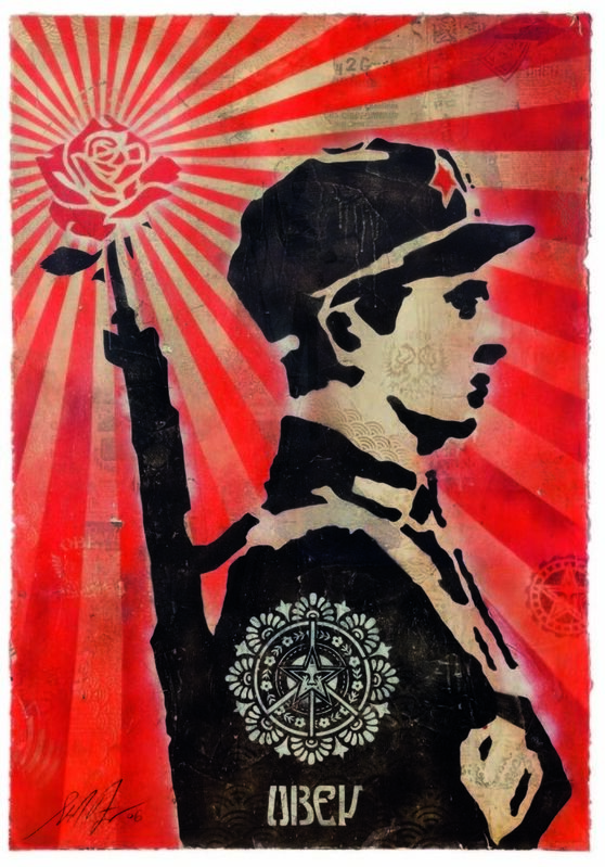Shepard Fairey, ‘Rose soldier’, 2006, Collage and spray, Danysz Gallery