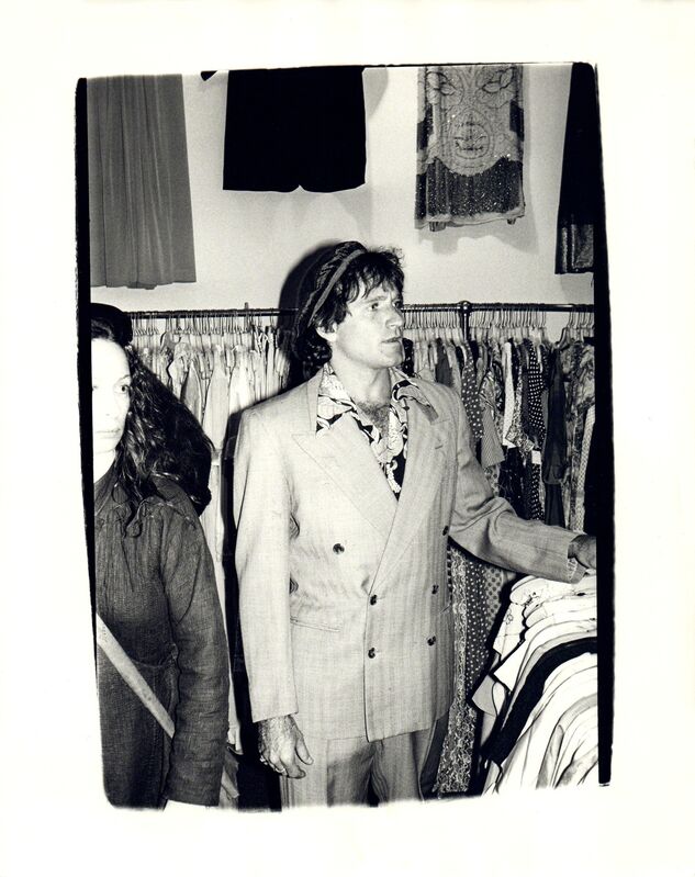 Andy Warhol, ‘Andy Warhol, Photograph of Robin Williams at a Thrift Store in the Village, 1979’, 1979, Photography, Silver gelatin print, Hedges Projects