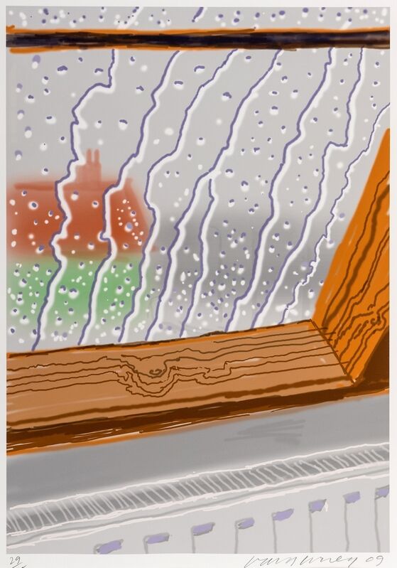 David Hockney, ‘Rain on the Studio Window’, 2009, Print, Inkjet printed computer drawing, Forum Auctions