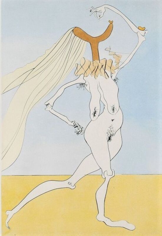 Salvador Dalí, ‘Quevedo visonnaire / Quevedos Visioner’, 1975, Print, Drypoint with hand coloring on Arches paper, Samhart Gallery