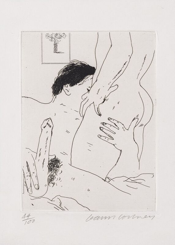 David Hockney, ‘An Erotic Etching (Scottish Arts Council 172)’, 1975, Print, Etching, Forum Auctions