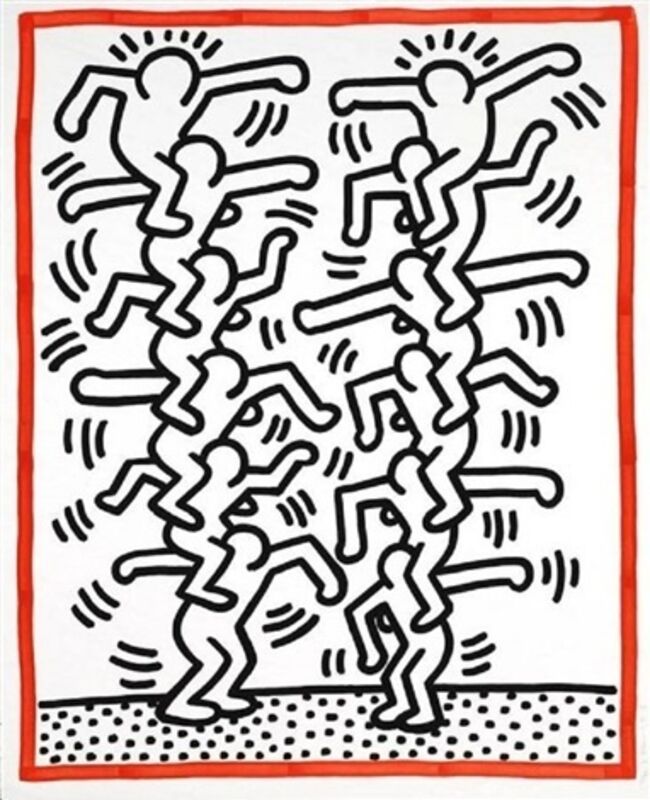 Keith Haring, ‘Untitled (People Ladder)’, 1985, Print, Screenprint in colors, Gallery Red