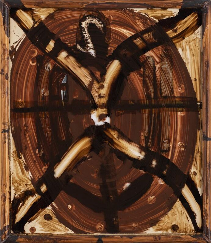 Bruno Ceccobelli, ‘Quattro Versi’, 1986, Mixed Media, Oil on plexiglass and painted frame, Itineris