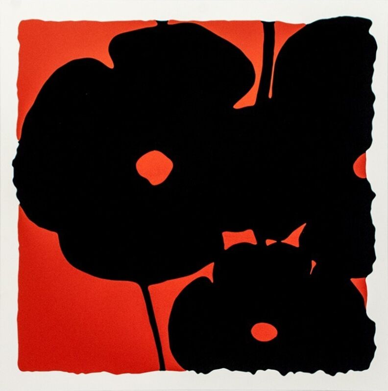 Donald Sultan, ‘Red Reversal Poppies’, 2015, Print, Silkscreen with flocking, Vertu Fine Art