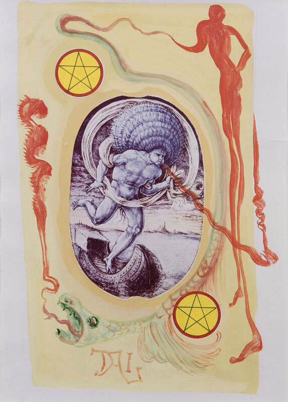 Salvador Dalí, ‘Two of Pentacles’, 1984, Drawing, Collage or other Work on Paper, Gouache on paper, Opera Gallery Gallery Auction