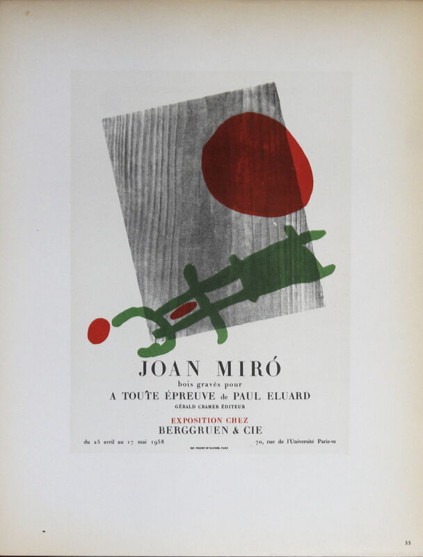 Joan Miró, ‘Berggruen & Cie’, 1959, Ephemera or Merchandise, Stone Lithograph, ArtWise