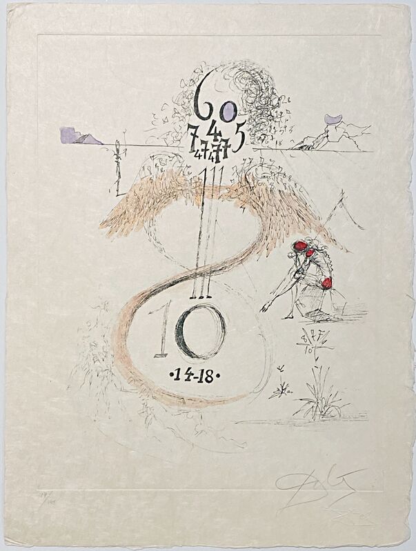 Salvador Dalí, ‘The 1914-1918 War - Guerre de 1914-1918 ’, 1967, Print, Original drypoint etching on Japanese paper., Off The Wall Gallery