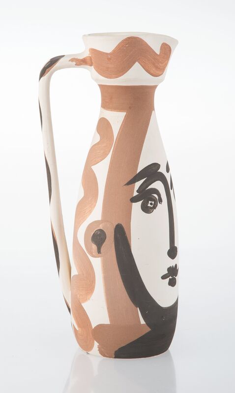 Pablo Picasso, ‘Visage’, 1955, Design/Decorative Art, Partially glaze white earthenware ceramic pitcher, painted in black and sepia, Heritage Auctions