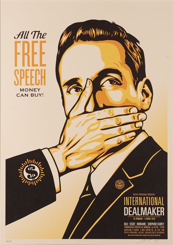 Shepard Fairey, ‘Pay Up Or Shut Up’, 2018, Print, Offset lithograph in colors, Rago/Wright/LAMA