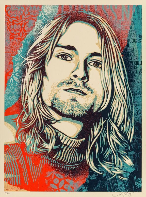 Shepard Fairey, ‘Kurt Cobain - Endless Nameless’, 2021, Print, Screenprint in colors on thick speckled cream paper, Heritage Auctions