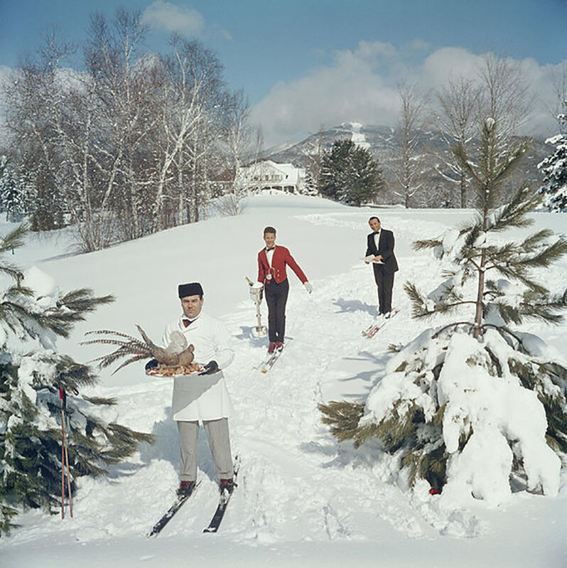 Slim Aarons, ‘Skiing Waiters’, 1960, Photography, C-print, Provocateur Gallery