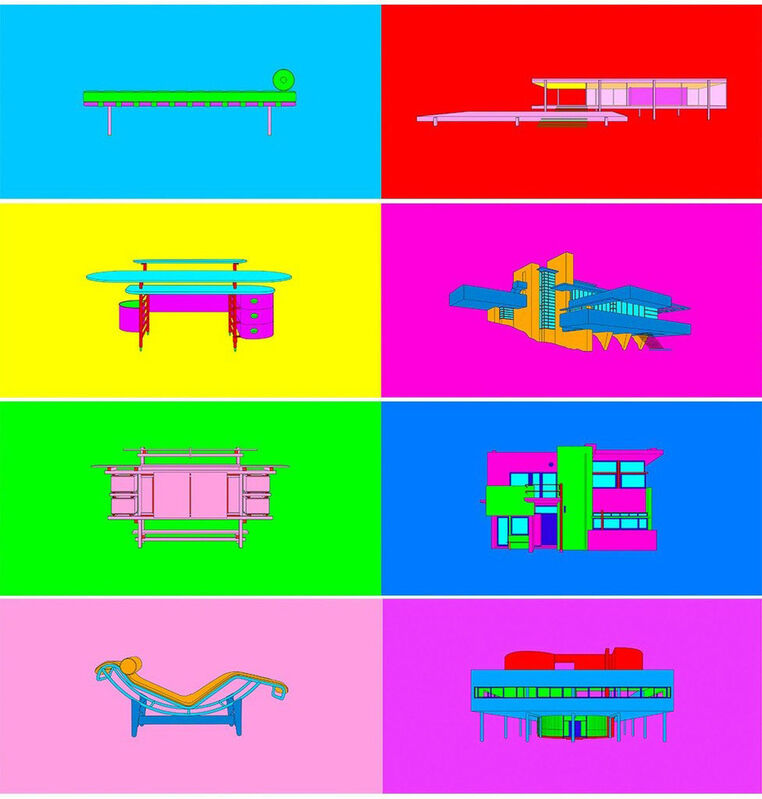 Michael Craig-Martin, ‘Design and Architecture’, 2017, Print, The complete suite of four screenprint diptychs on Somerset 410 gsm tub paper, Jonathan Novak Contemporary Art