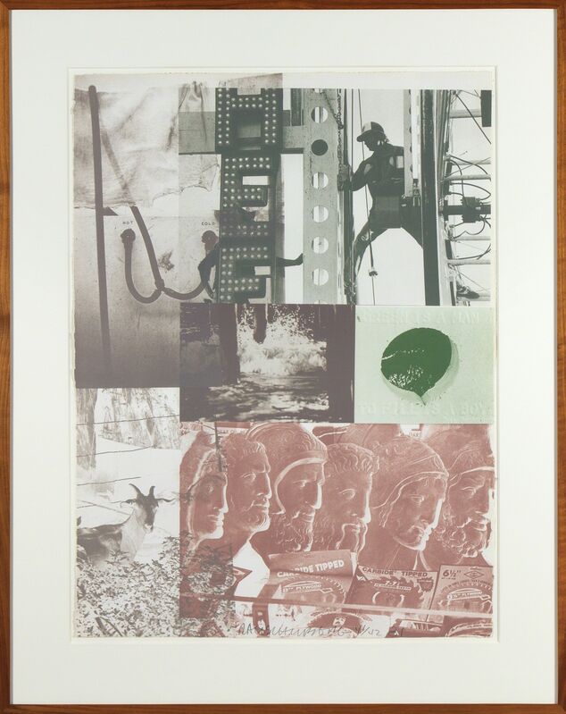 Robert Rauschenberg, ‘American Pewter with Burroughs II’, 1981, Print, Lithograph with embossing in colors, silkscreen, Heather James Fine Art Gallery Auction