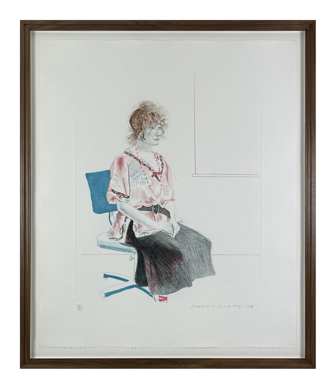 David Hockney, ‘Celia Seated on an Office Chair’, 1974 / 1981, Print, Etching, soft ground etching and aquatint in colours, on Rives BFK paper, ARCHEUS/POST-MODERN