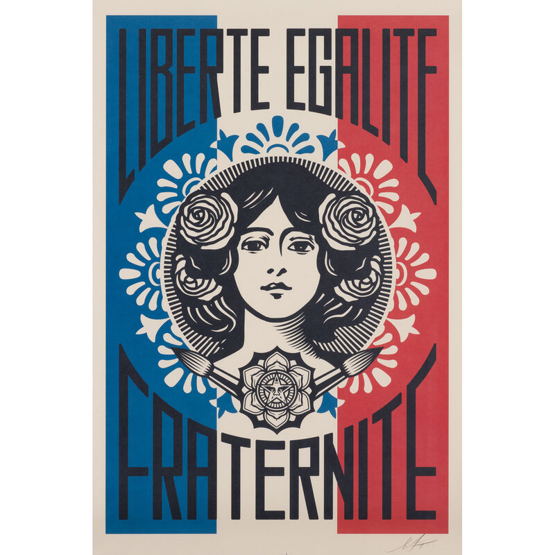 Shepard Fairey, ‘Obey  Liberté égalité fraternité’, 2018, Print, Screenprint in colors, PIASA