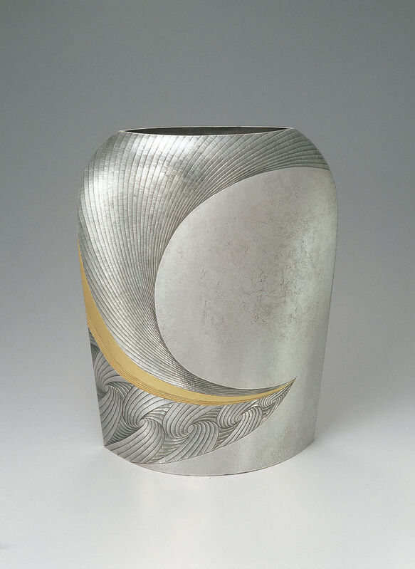 Otsuki Masako, ‘Silver Vase Yū (Distant)’, 2007, Design/Decorative Art, Silver metal carving with gold decoration, Onishi Gallery