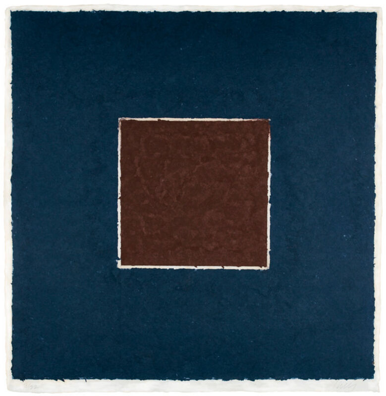 Ellsworth Kelly, ‘Colored Paper Image XX (Brown Square with Blue), from Colored Paper Images’, 1976, Print, Colored and pressed paper pulp, the full sheet, Upsilon Gallery