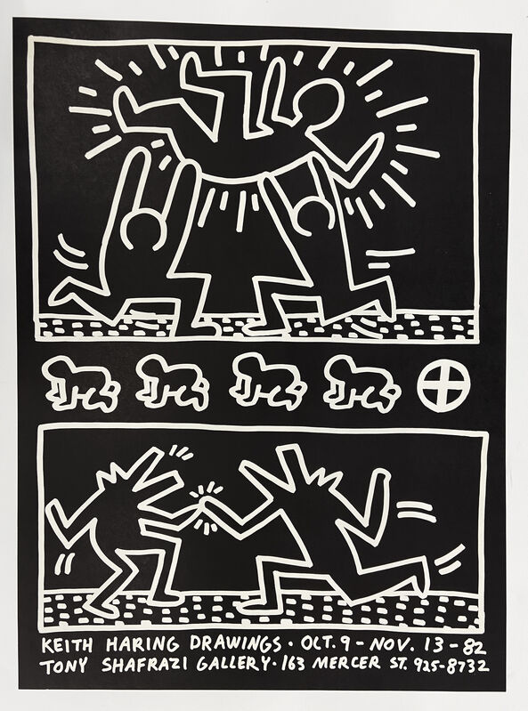 Keith Haring, ‘Keith Haring Tony Shafrazi Gallery 1982 (Keith Haring drawings)’, 1982, Posters, Lithographic poster, Lot 180 Gallery