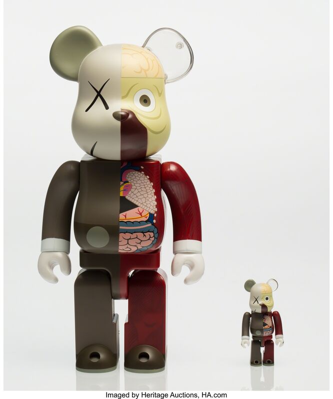 KAWS, ‘BE@RBRICK Dissected Companion 100% and 400% (Red) (two works)’, 2008, Other, Painted cast vinyl, Heritage Auctions