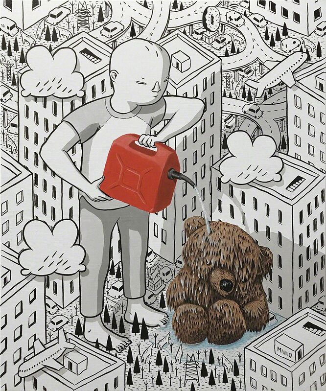 Millo, ‘Dear Teddy’, Painting, Ink and Paint on Canvas, Dorothy Circus Gallery