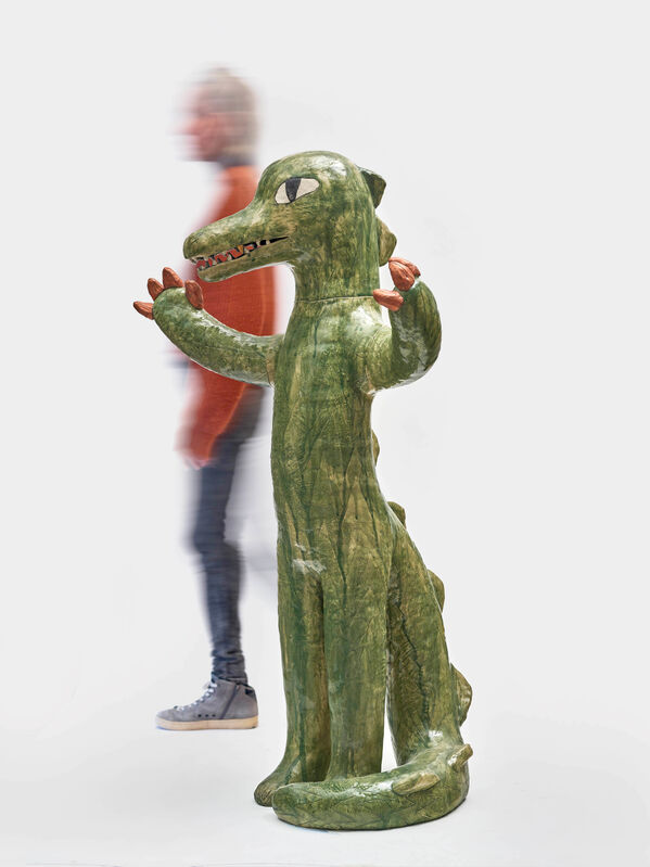 Clémentine de Chabaneix, ‘Standing crocodile’, 2020, Sculpture, Glazed ceramic and copper, Antonine Catzéflis