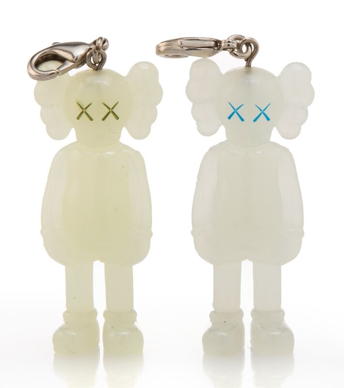 KAWS, ‘Companion (Glow in the Dark), keychains (two works)’, 2009, Sculpture, Painted cast vinyl, Heritage Auctions