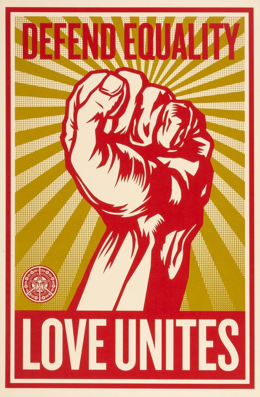 Shepard Fairey, ‘Defend Equality’, 2009, Print, Screenprint in colors on wove paper, Heritage Auctions