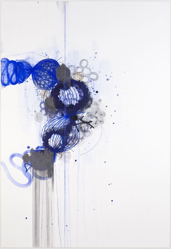 Yvonne Estrada, ‘LD16-11 Blue’, 2011, Drawing, Collage or other Work on Paper, Watercolor, gouache, ballpoint pen, graphite on paper, Jason McCoy Gallery