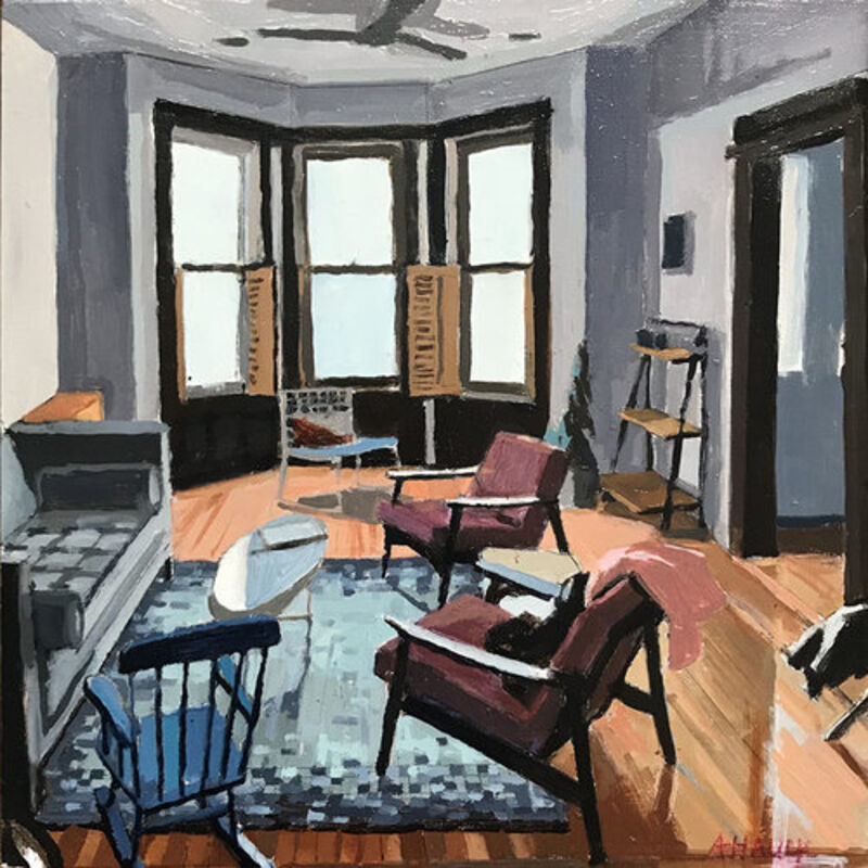 Aaron Hauck, ‘Bushwick Apartment Streetside’, 2018, Painting, Oil on panel, Deep Space Gallery