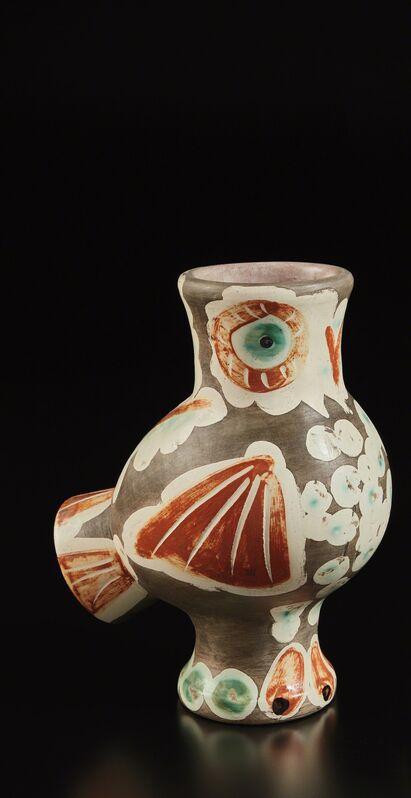 Pablo Picasso, ‘Wood-owl (Chouette)’, 1959, Design/Decorative Art, White earthenware turned vase, painted in colors, knife engraved and partially glazed., Phillips