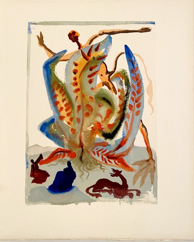 Salvador Dalí, ‘La Divine Comédie - Purgatoire 23 - La Gourmandise’, 1963, Print, Original wood engraving on BFK Rives paper, Samhart Gallery
