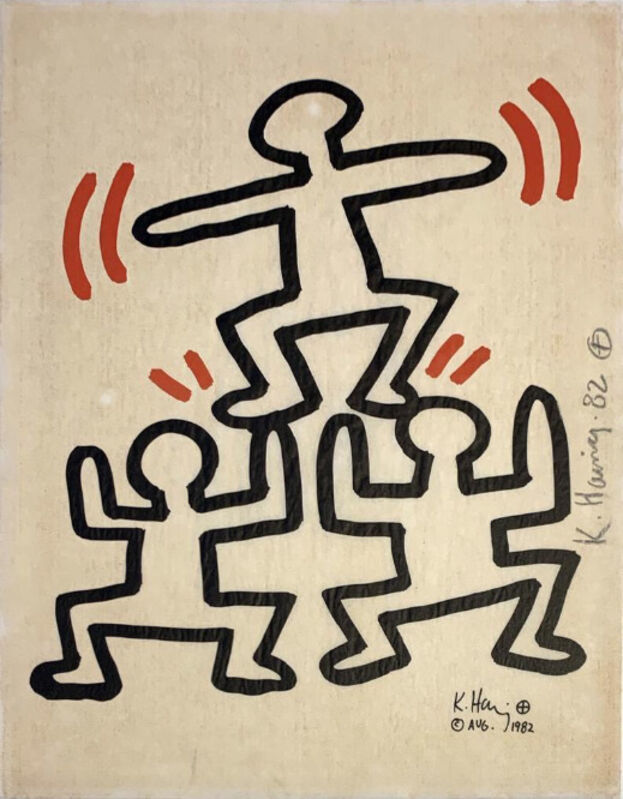 Keith Haring, ‘Bayer Suite #4’, 1982, Print, Offset lithograph in colors, on thin wove paper, Upsilon Gallery
