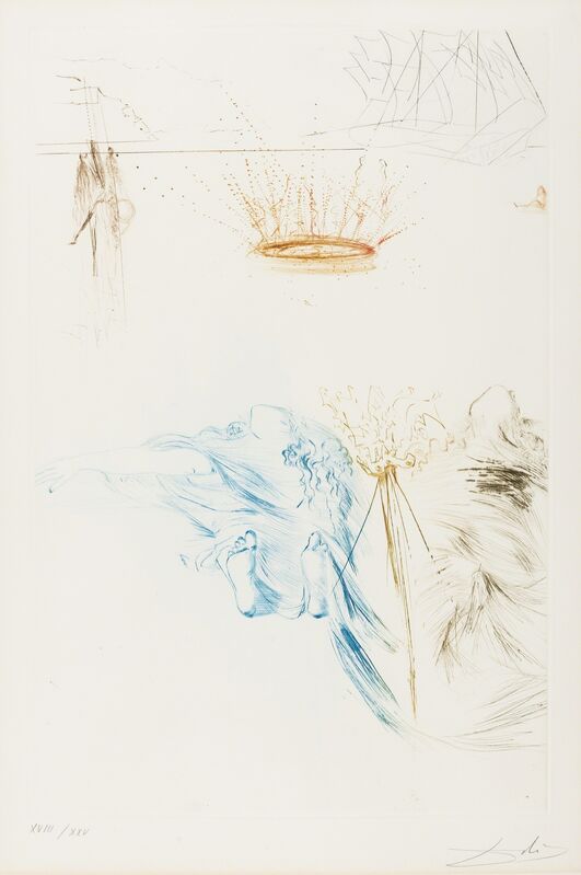 Salvador Dalí, ‘Les Chevaliers du Roi Artur (from Tristan et Iseult) (M&L 426b; Field 70-10-U)’, 1970, Print, Etching printed in colours, Forum Auctions