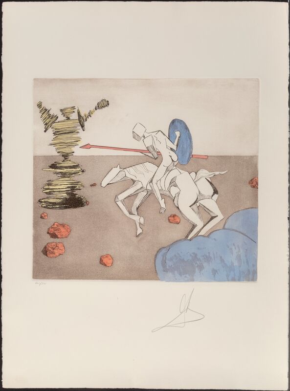 Salvador Dalí, ‘The Quest, from Historia de Don Quichotte da la Mancha’, 1980, Print, Etching with aquatint in colors on Arches paper, Heritage Auctions