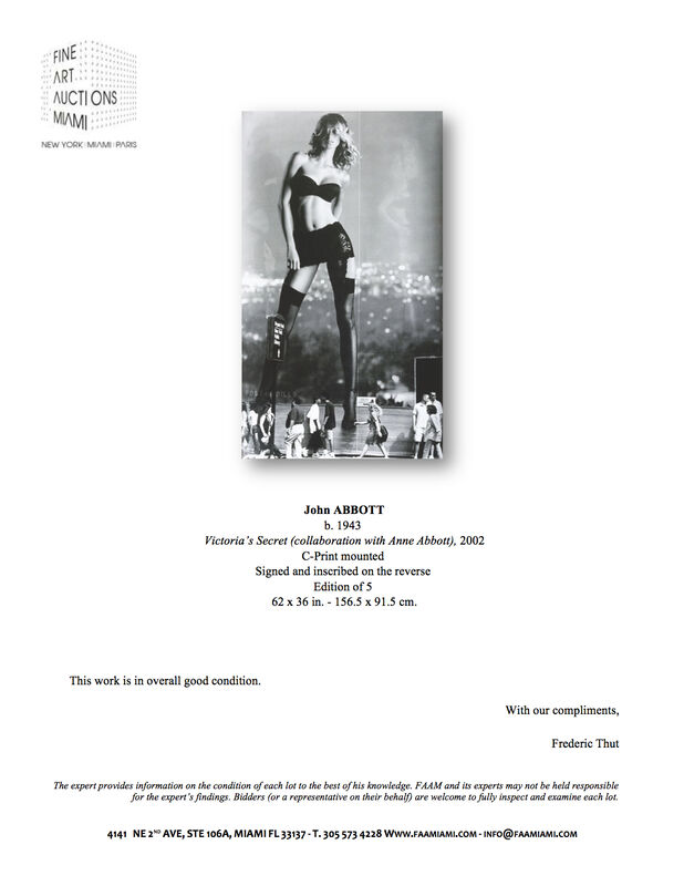 John Abbott, ‘Victoria's Secret (collaboration with Anne Abbott)’, 2002, Photography, C-print mounted, Fine Art Auctions Miami