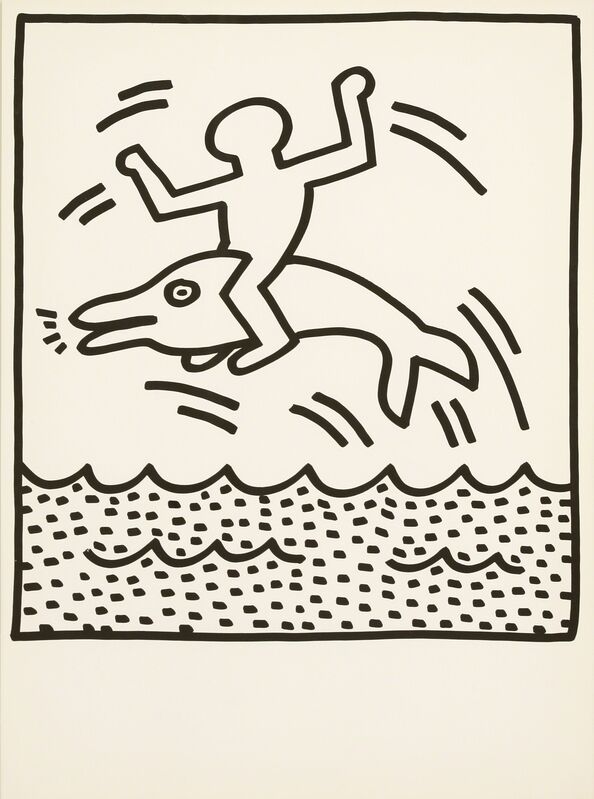 Keith Haring, ‘Rodeo Dolphin; Crowd’, 1983, Print, Two lithographs, Sworders