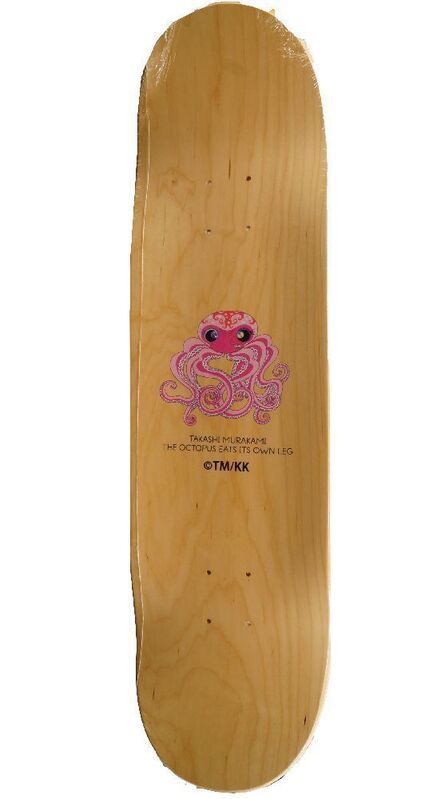 Takashi Murakami, ‘Octopus Eats Its Own Leg (Pink)’, 2017, Print, Transfer offset lithograph in colours on wooden skateboard deck, Roseberys