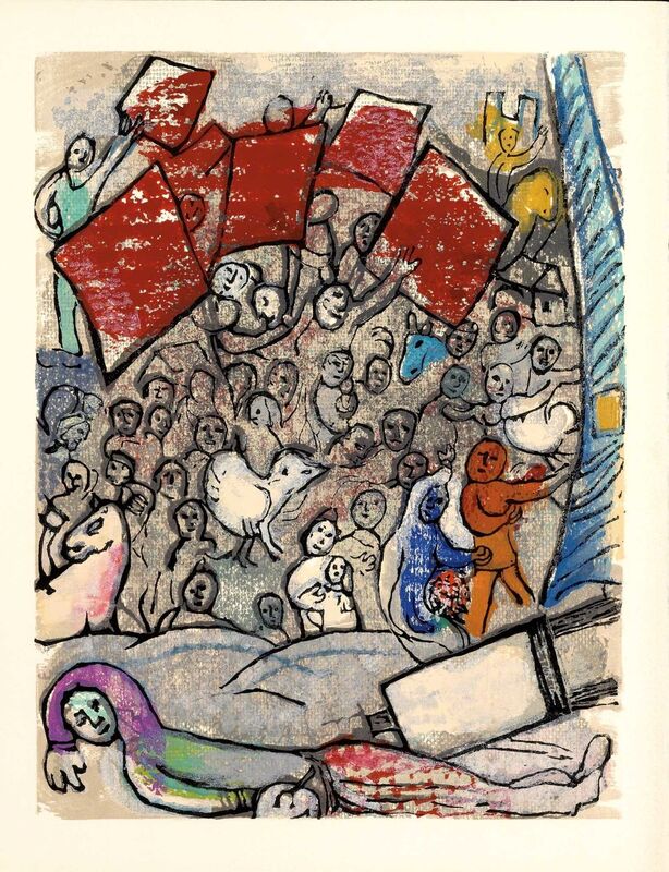 Marc Chagall, ‘Dans Notre Rue (Poèmes, #19)’, 1968, Print, Woodcut, Martin Lawrence Galleries
