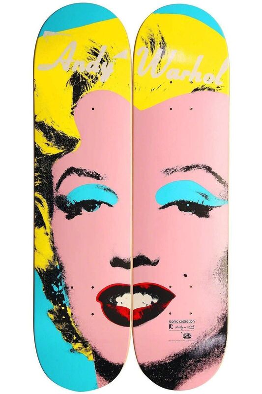 Andy Warhol, ‘Andy Warhol Marilyn Skateboard Decks (diptych/set of two) ’, ca. 2012, Ephemera or Merchandise, Screen Print On 7-Ply Canadian Maple Wood, Lot 180 Gallery