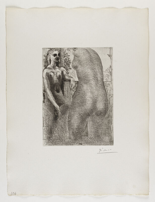Pablo Picasso, ‘'Marie-Thérèse regardant son Corps sculpté' from the 'Suite Vollard'’, 1933, Print, Etching, Frederick Mulder