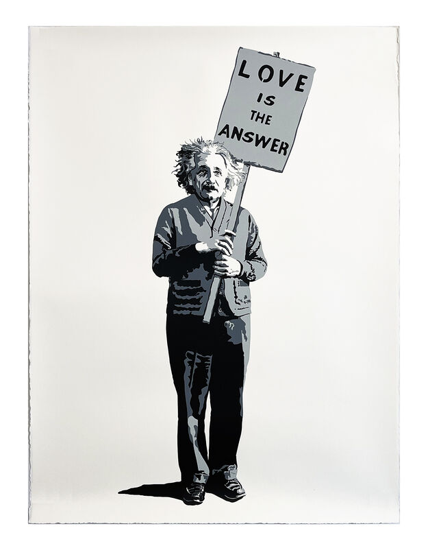 Mr. Brainwash, ‘'Love is the Answer (Einstein)'’, 2008, Print, 3-color screen print on 100% cotton, deckled edge 300gsm Archival Cotton Rag fine art paper., Signari Gallery