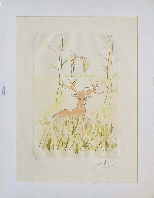 Salvador Dalí, ‘La Cerf Malade’, 1970-1979, Print, Color Print, Drypoint, Etching, Lions Gallery