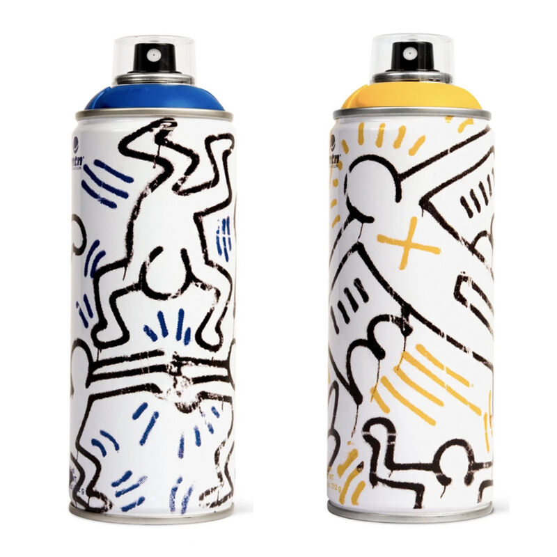 Keith Haring, ‘ Limited edition Keith Haring spray paint can set ’, 2018, Ephemera or Merchandise, Offset lithograph on metal spray paint can, Lot 180 Gallery