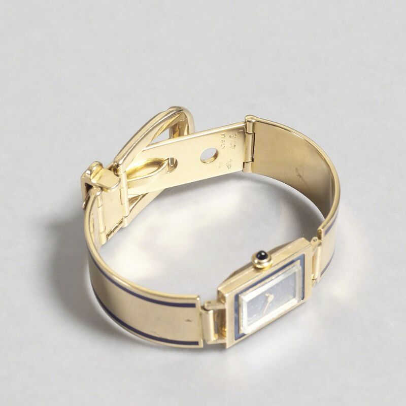 Gucci, ‘Gold ladies buckle watch’, Jewelry, 18 karat gold, enamel, glass, Rago/Wright/LAMA