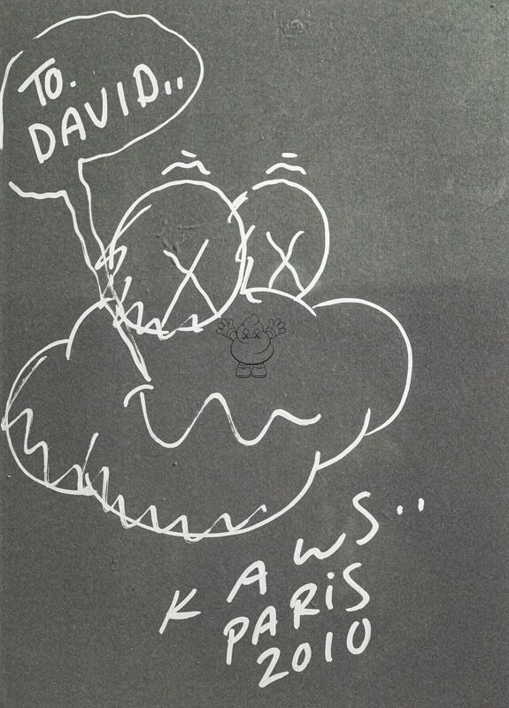 KAWS, ‘SIGNED BOOK PAGE’, 2010, Drawing, Collage or other Work on Paper, Marker on paper, DIGARD AUCTION