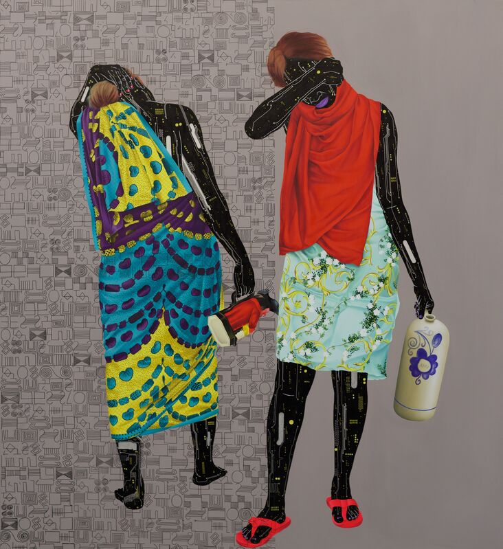 Eddy Kamuanga Ilunga, ‘Mémoire Fragile 2’, 2020, Painting, Acrylic and oil on canvas, October Gallery