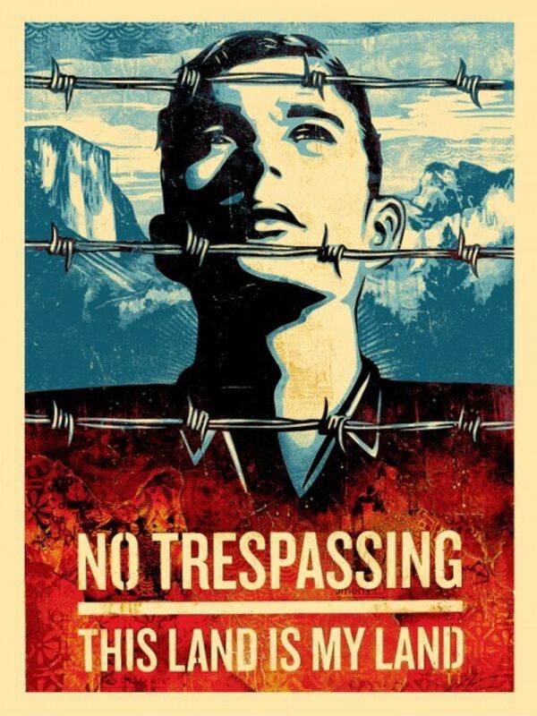 Shepard Fairey, ‘No Trepassing’, 2012, Print, Speckletone paper, AYNAC Gallery