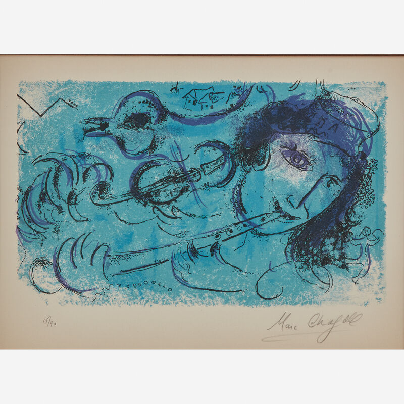Marc Chagall, ‘The Flute Player’, 1957, Print, Color lithograph on wove paper, Freeman's