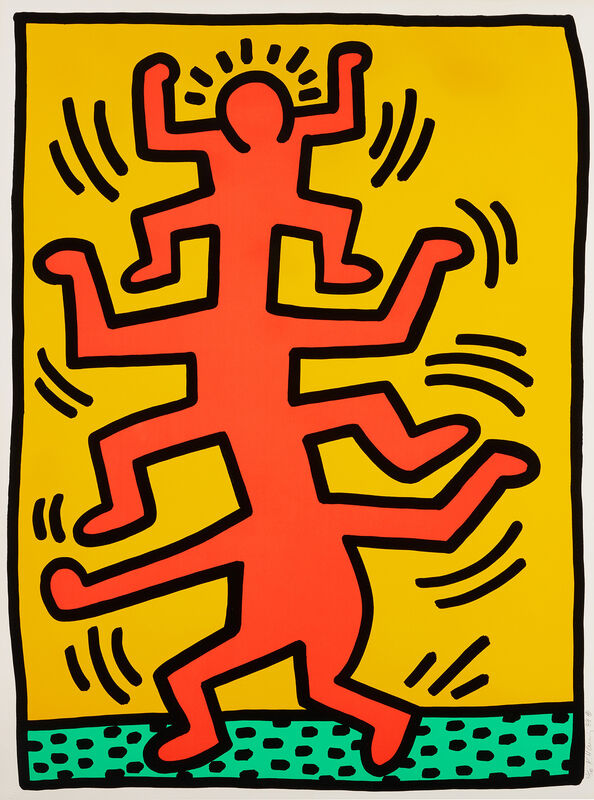 Keith Haring, ‘Growing 1 (L. p. 89)’, 1988, Print, Screenprint in colors, on Lenox Museum Board, with full margins., Phillips