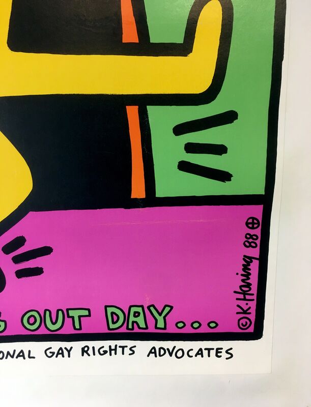 Keith Haring, ‘Keith Haring National Coming Out Day poster, 1988’, 1988, Print, Offset-lithograph on Glazed Paper, Lot 180 Gallery